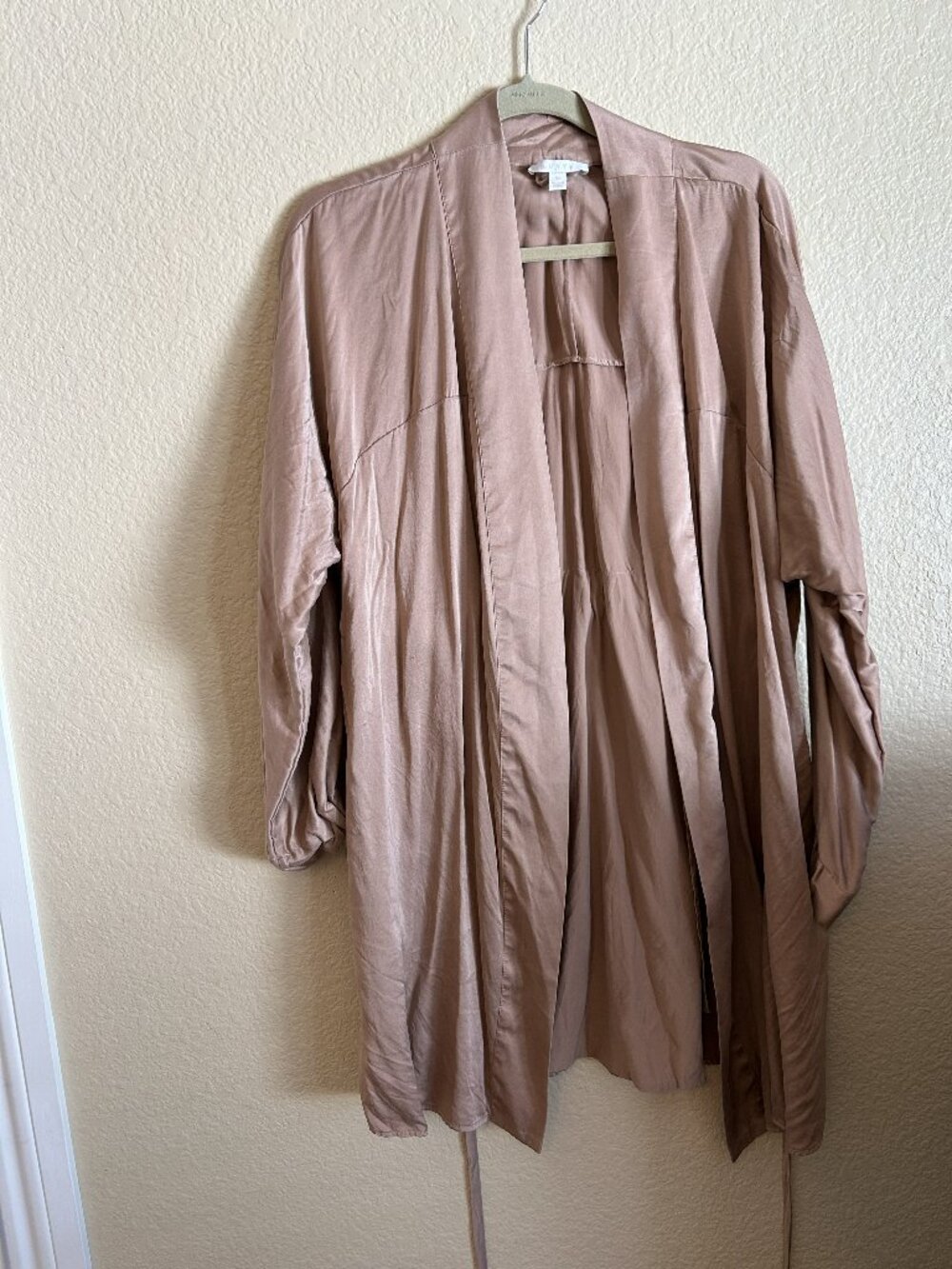 Lunya 100% Silk Robe, Dusty Mauve, Size M